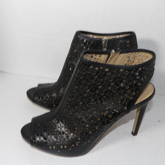 Ann Taylor Black Mesh High Heeled Ankle Booties Size 7/12 - Picture 3 of 9